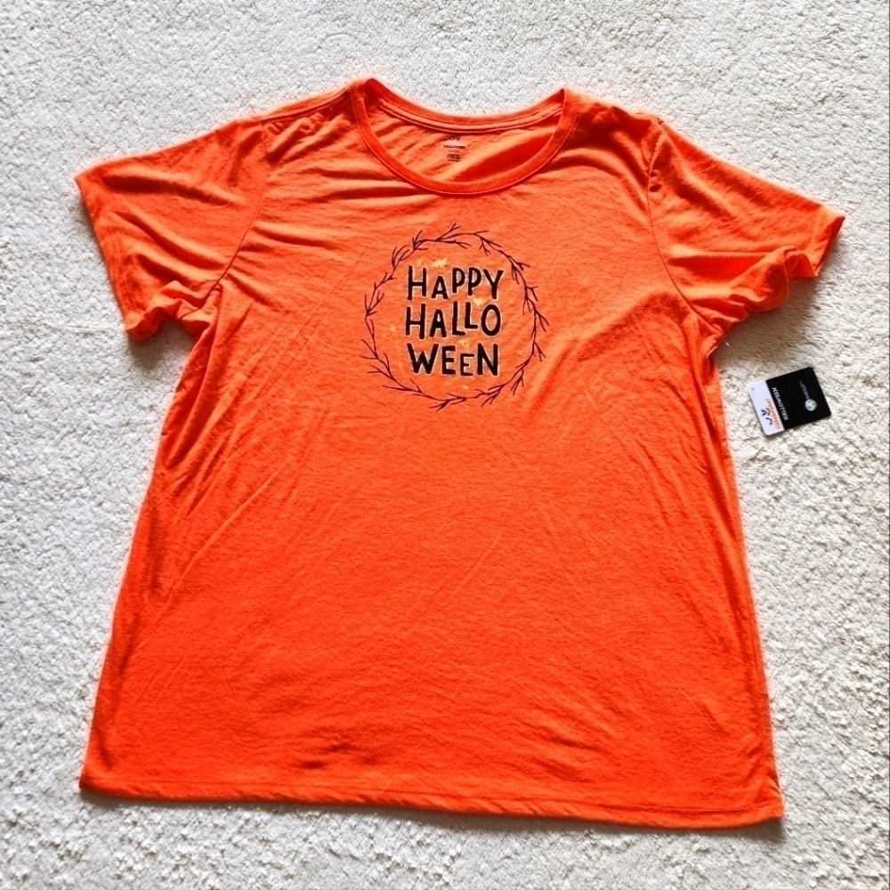 New women's Halloween classic t-shirt HAPPY HALLOWEEN print size XL XXL